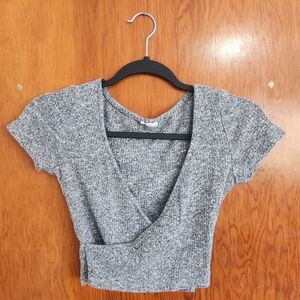 Garage Soft and stretchy wrap crop top